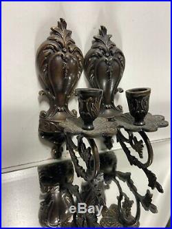 Victorian Design Style Brass Bronze Candlestick Candle Holders Wall Sconces