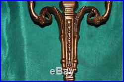 Victorian Style Brass Metal Wall Sconces Candelabra Candle Holders-Pair