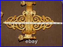Vintage 14 High Pair Sconce 1969 Syroco Gold Candle Stick Holders Wall Mount