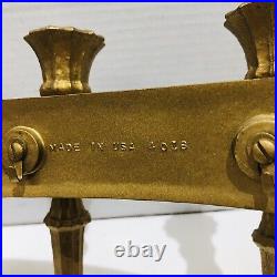 Vintage 1966 Syroco Homco Gold 5-Arm Candelabra Medieval Wall Sconce #4018