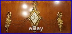 Vintage 1969 Syroco Wall Clock, 2 Candle-holder Sconces & Chains
