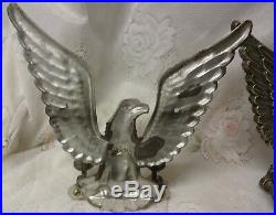Vintage 20's Silver Tone Wall Sconce Double Arm Candle Holder Spread Eagle JAPAN