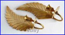 Vintage 2 Brass Wall Candlesticks Look Wings Home Deco 1970s MADE IN GERMANY