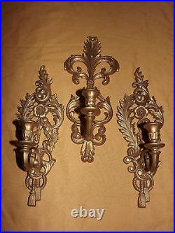 Vintage 3 1960-70s Burwood Wall Mount Sconce Candle Holders