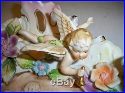 Vintage Allegorical Bisque Wall Sconce Candle Holder Angels Cherubs