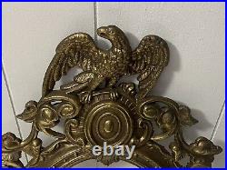 Vintage American Eagle Brass Mirrored Double Arm Ornate Candlestick Wall Sconce