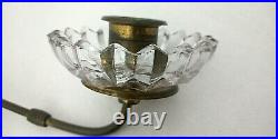 Vintage Art Deco Brass & Glass Sconce Candle Holder Victorian Wall Mount Patina
