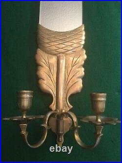 Vintage Art Deco Bronze wall sconce double candle holder withmirror