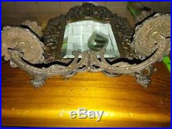 Vintage Bradley and Hubbard B & H Brass Bronze Mirror Wall Sconce Candle Holders