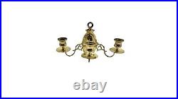 Vintage Brass Candle Wall Sconces, Pair