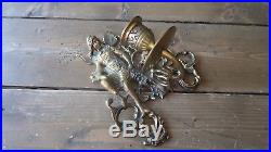 Vintage Brass Fairy Mother Baby Candle Holder Wall Sconce