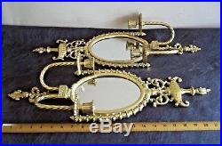 Vintage Brass Mirror Candle Holder Brass Wall Sconses