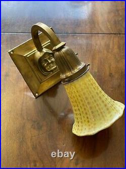 Vintage Brass Monk Wall Sconce