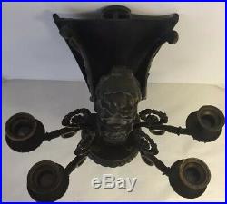 Vintage Brass Neoclassical Style Winged Mermaid Lady Wall Sconce Candle Holder