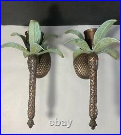 Vintage Brass Palm Tree Candle Sconce ONLY Hollywood Regency Palm Tree