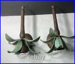 Vintage Brass Palm Tree Candle Sconce ONLY Hollywood Regency Palm Tree