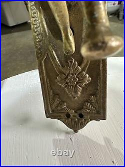 Vintage Brass Puti Cherub Child Torch Candle Wall Sconce Gold Tone Ornate