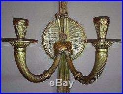 Vintage Brass Rope and Tassel Wall Sconces a Pair