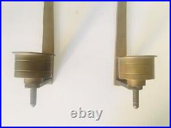 Vintage Brass Wall Candle Holders Set of 2 Length 21