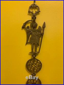 Vintage Brass Wall Hanging Candle Holder Gothic Orthodox Religious Church Cross