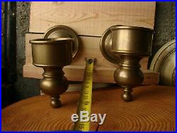 Vintage Brass Wall Mounted Sconce Candle Holders A Pair USA