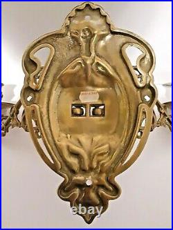 Vintage Brass Wall Sconce Candle Holder Made in Italy Art Deco Flower Vine Swans