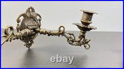 Vintage Brass Wall Sconce, Ornate Piano Light, ItalyCandelabra, Double Candle Sc