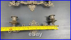 Vintage Brass Wall Sconce, Ornate Piano Light, ItalyCandelabra, Double Candle Sc