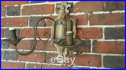 Vintage Brass Wall Sconce Period Candle Holder Wall Light old