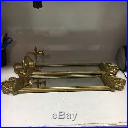 Vintage Brass Wall Sconces with Mirror Candle Holder Ornate Antique Style