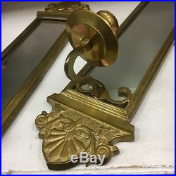 Vintage Brass Wall Sconces with Mirror Candle Holder Ornate Antique Style