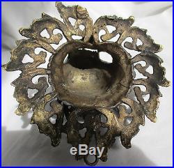 Vintage Bronze Dragon Head Wall Hanging Candle Holder Nepal