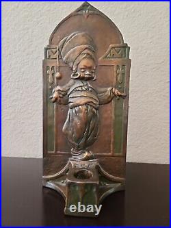 Vintage Bronze Wall Sconce Candle Holder Genie