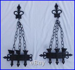 Vintage Candelabra Wall Sconce Candle Holder Sexton 1967 Gothic Medieval Lot o 2
