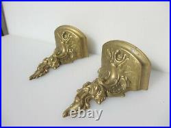 Vintage Candle Holders Wall Sconces Shelf Shelve Old Rococo French Gold