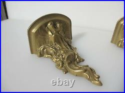 Vintage Candle Holders Wall Sconces Shelf Shelve Old Rococo French Gold