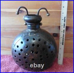 Vintage Candle lantern Pressed Steel Iron Lamp Light dot wall shadows ladybug