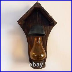 Vintage Candlestick Wooden Natural Handmade Wall Candle Holder Home Decor Old