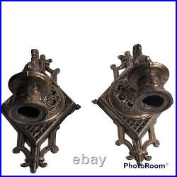Vintage Cast iron candle wall scones ornate french style