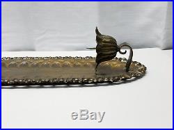 Vintage Charleton AWCO Brass Wall Sconce Candle Holder Repousse Metal Art Flower
