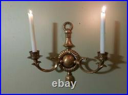 Vintage Decorative Crafts Inc Brass Candelabra Wall Sconce Candle Holder