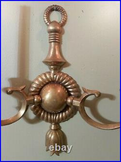 Vintage Decorative Crafts Inc Brass Candelabra Wall Sconce Candle Holder