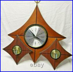 Vintage Elgin Diamond Star Wall Clock Made in Germany MCM 20 x 22 Candleholders