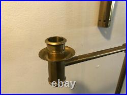 Vintage English Brass Wall Hanging Candlestick Holder, 25 1/4 Tall, 16 Widest