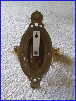 Vintage Ethan Allen Home Brass Double Candle Holder Wall Sconces/Ethan Allen