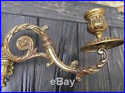 Vintage French Piano Candle Holder Bronze brass wall sconce elaborate