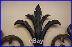Vintage French Style Wrought Iron Wall Hanging Sconce Candle Holder Rustic 28