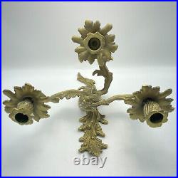 Vintage Glo-Mar Artworks Rococo Ornate Sconces for Wall 3-Arm Candle Heavy Duty