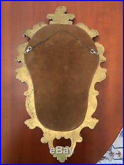 Vintage Gold Gilt Rococo Style Mirror Wall Sconce Two Arm Candle Holder