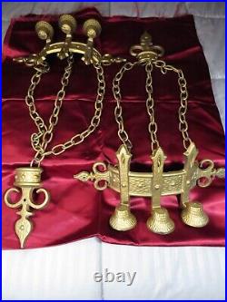 Vintage Gold Sexton Dungeon Castle Gothic Midieval Candelabra Candle Holders